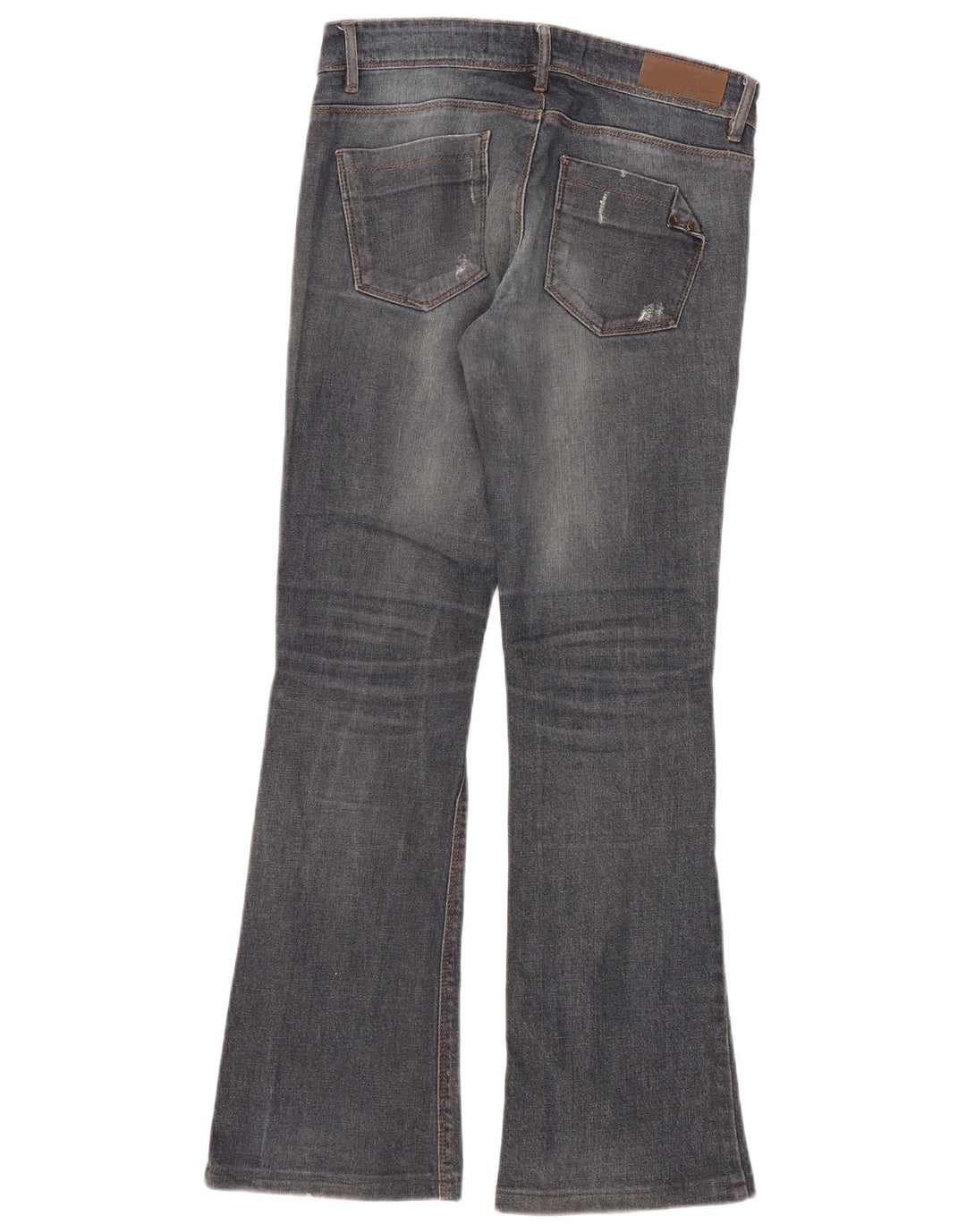 Zara Calça Jeans Feminina Flared EU 38 Pequeno W28 L31 Azul Marinho
