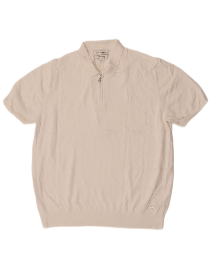 Suéter masculino Marks & Spencer Autograph Polo com gola XL branco