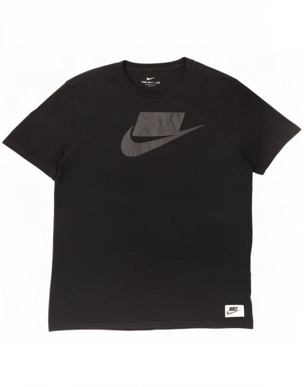 Camiseta Nike masculina gráfica grande de algodão preto