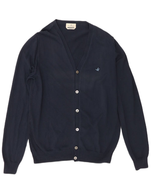 Suéter cardigã masculino Brooksfield IT 50 algodão azul marinho médio
