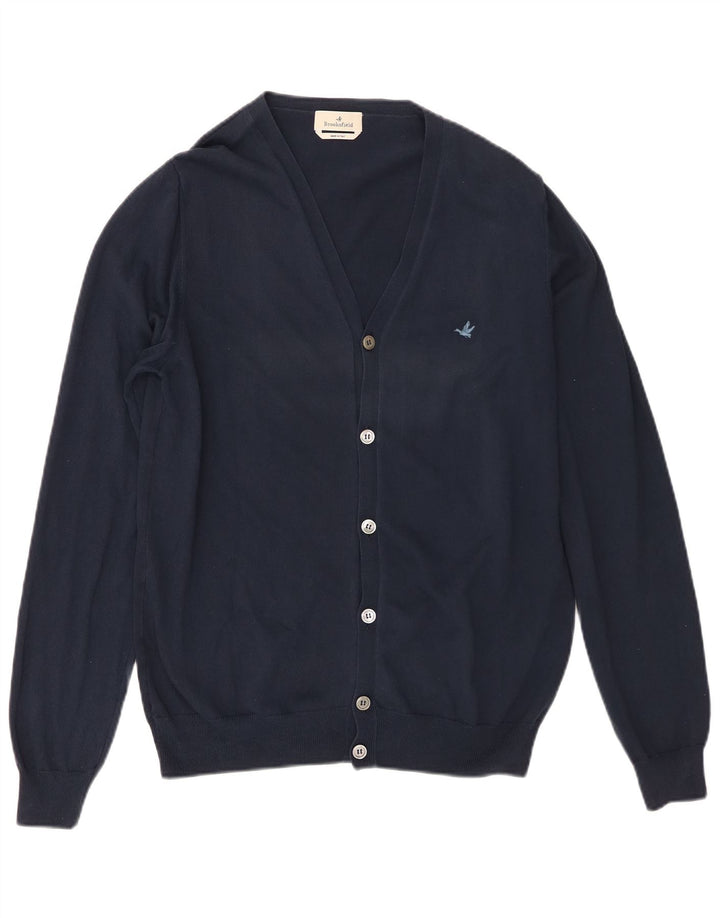 Suéter cardigã masculino Brooksfield IT 50 algodão azul marinho médio