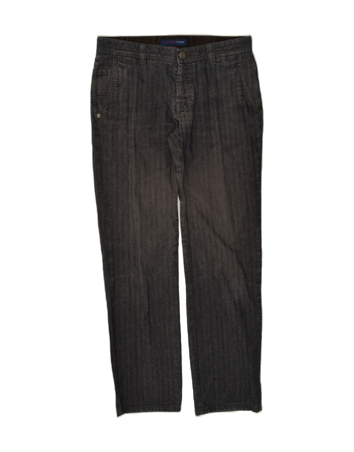 TRUSSARDI Womens Slim Chino Trousers IT 46 Large W32 L32 Grey Cotton Vintage Trussardi and Second-Hand Trussardi from Messina Hembry 