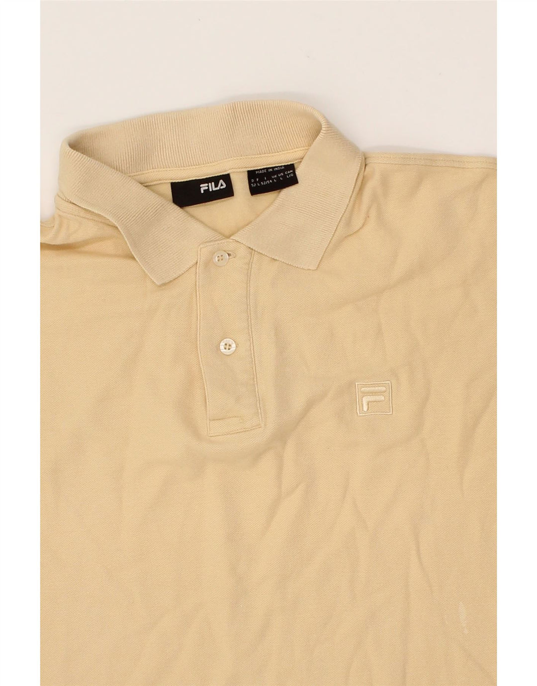 FILA Mens Polo Shirt Large Beige Cotton Vintage Fila and Second-Hand Fila from Messina Hembry 