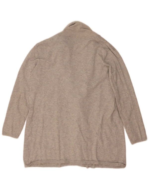 Suéter cardigã feminino Zara Reino Unido 14 viscose manchada cinza médio