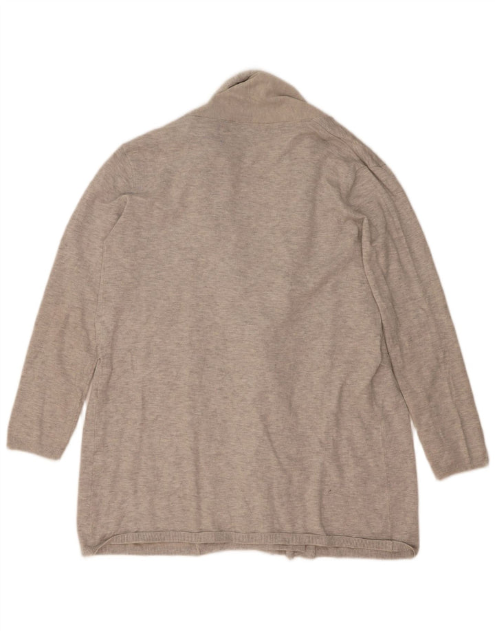 Suéter cardigã feminino Zara Reino Unido 14 viscose manchada cinza médio