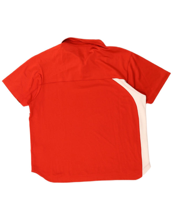 Camisa polo masculina Fila grande poliéster colorblock vermelho