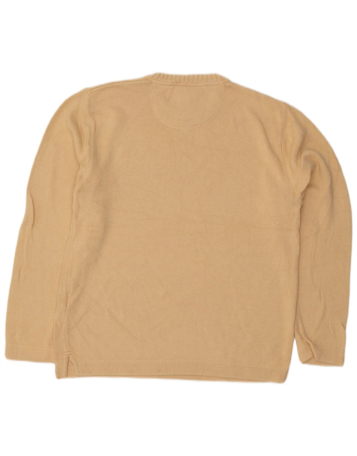 Suéter masculino Eddie Bauer com gola redonda, pequeno algodão amarelo