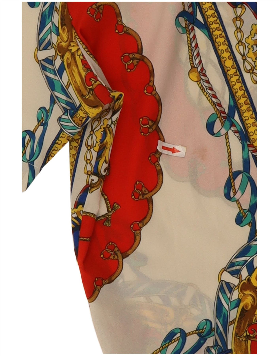 Blusa feminina vintage com padrão abstrato Reino Unido 16 grande multicolorida