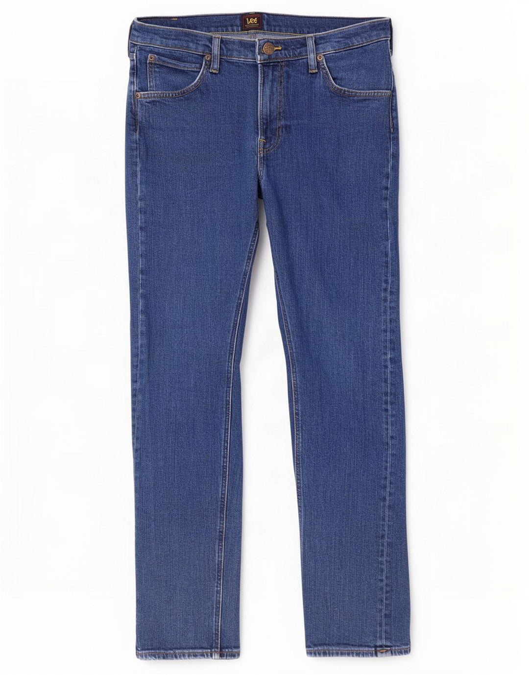 Lee Mens Daren Zip Fly Straight Jeans W34 L32 Azul Algodão