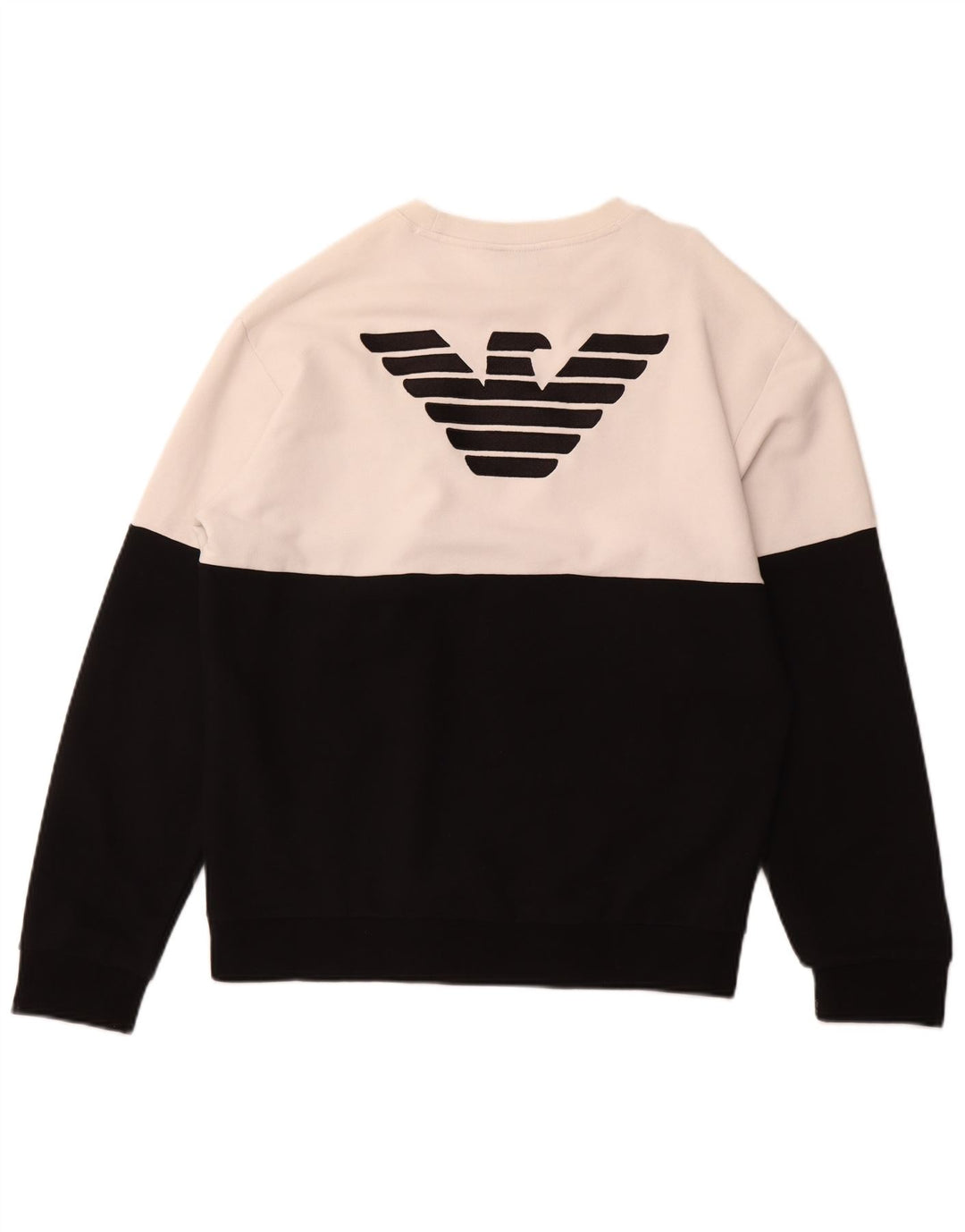 Suéter gráfico feminino EMPORIO ARMANI Reino Unido 18 XL preto bloco colorido