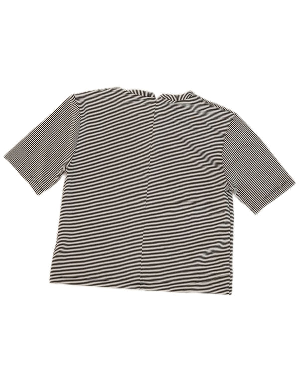 Camiseta feminina Topshop UK 10 pequena risca de giz preta
