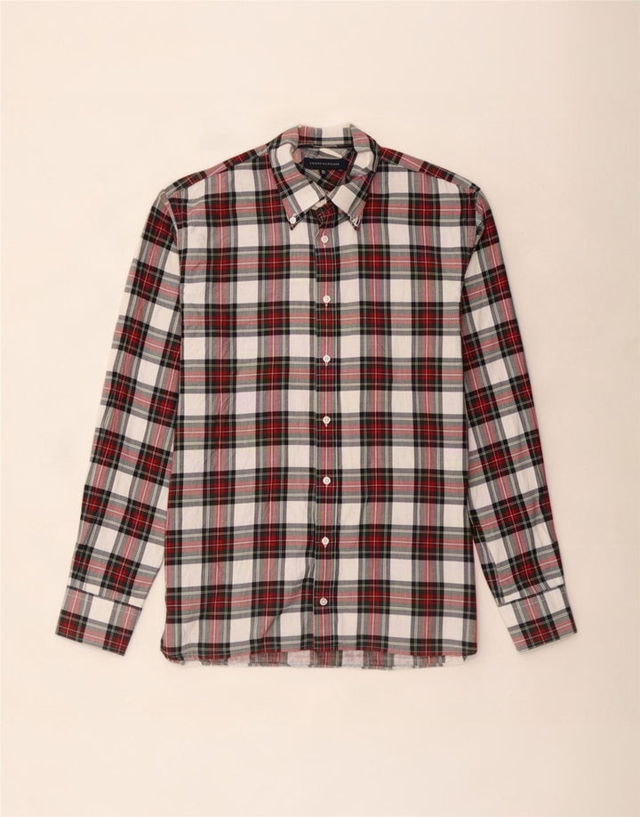 Camisa masculina de flanela Tommy Hilfiger XL de algodão xadrez vermelho