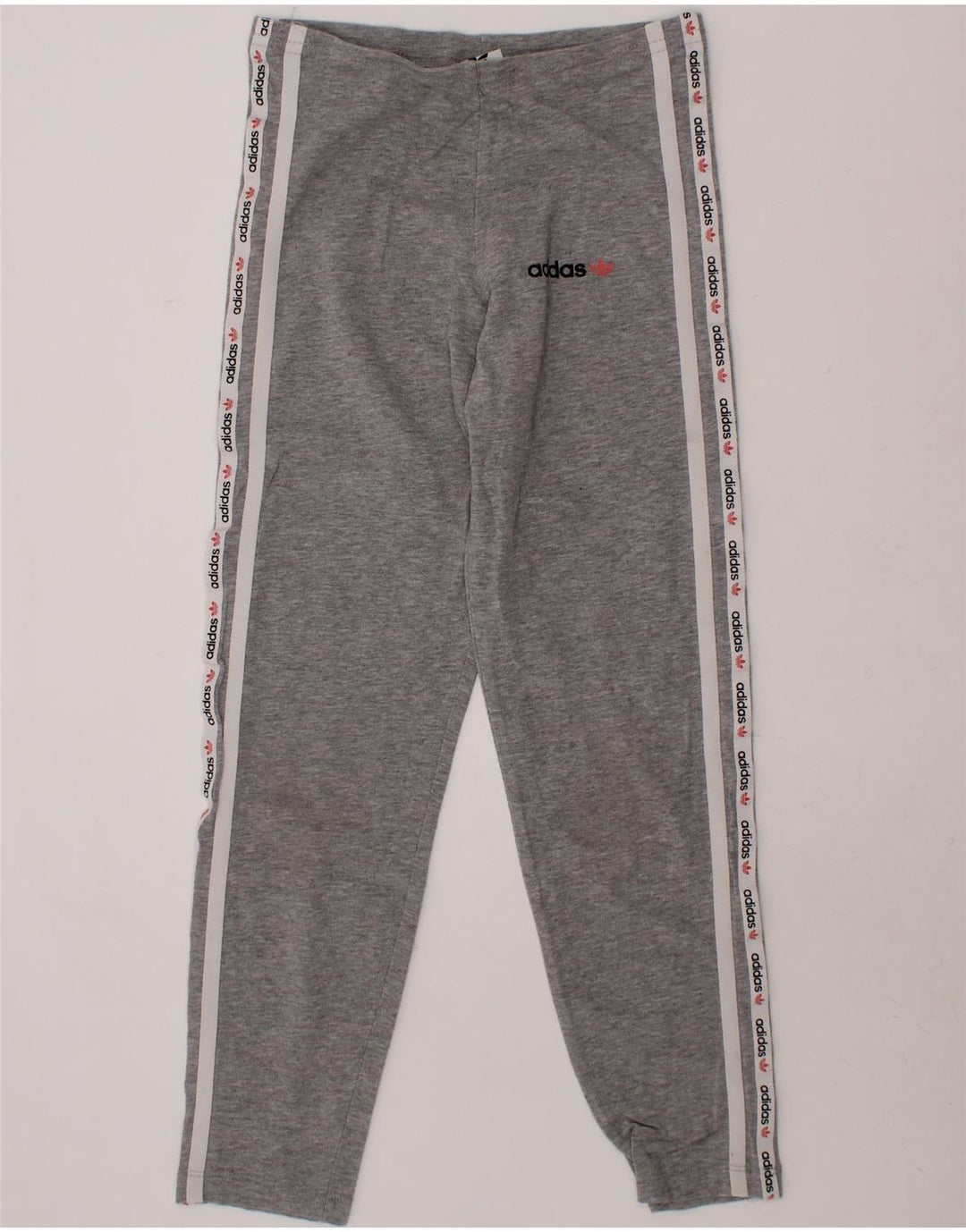 ADIDAS Girls Graphic Leggings 9-10 Years  Grey Cotton Vintage Adidas and Second-Hand Adidas from Messina Hembry 