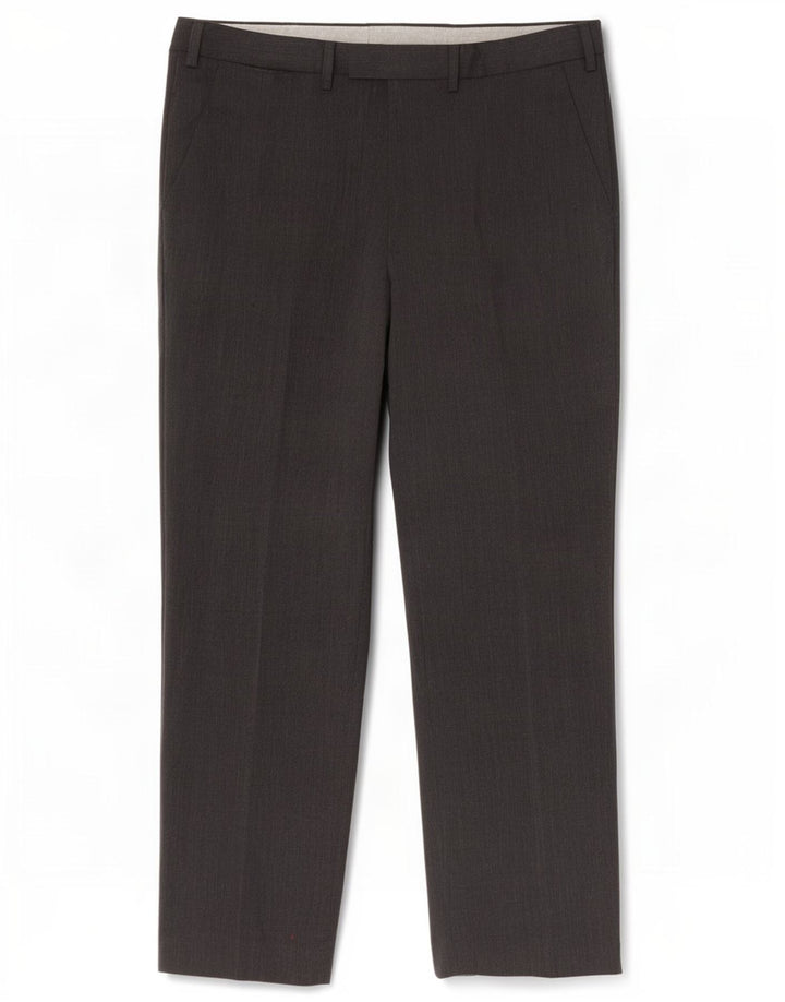 Calça masculina de terno reto Marks & Spencer W38 L31 poliéster cinza
