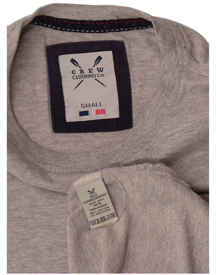 Camiseta masculina Crew Clothing Top pequeno algodão cinza