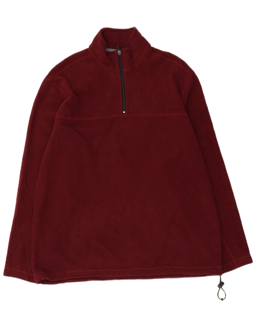 Eddie Bauer Suéter masculino de lã com zíper e gola grande poliéster marrom
