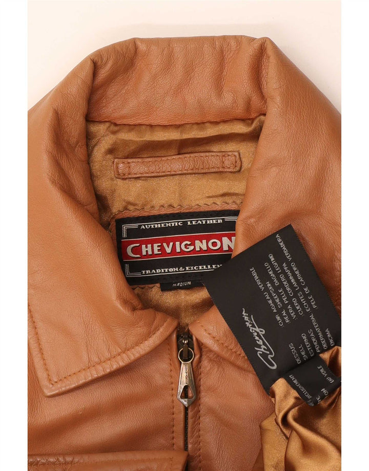 Jaqueta de couro masculina Chevignon Reino Unido 38 marrom médio