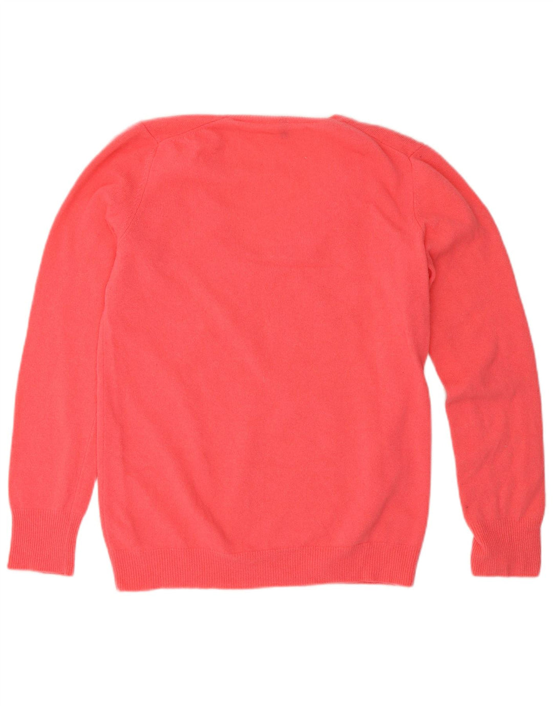 Suéter feminino Benetton com decote em V UK 12 rosa médio