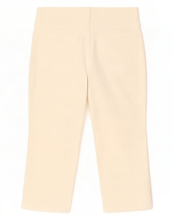 Calça jeans feminina Marks & Spencer UK 14 médio W30 L20 algodão branco