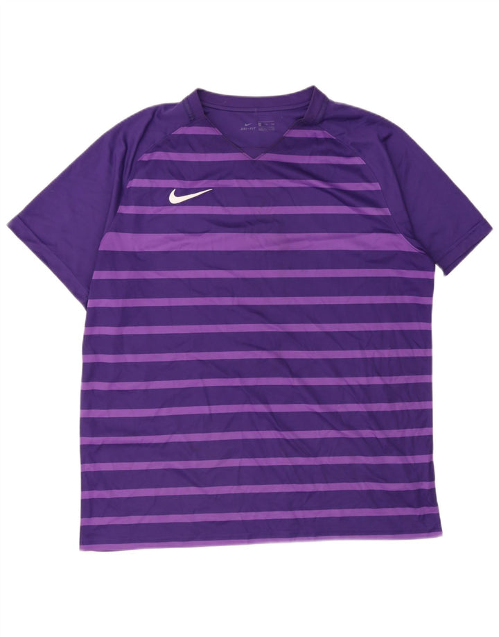 Camiseta masculina Nike Dri Fit Top 2XL poliéster listrado roxo