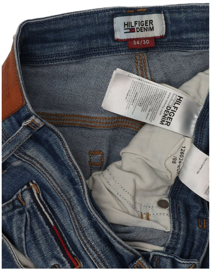 TOMMY HILFIGER Masculino Bootcut Jeans W34 L28 Azul Algodão