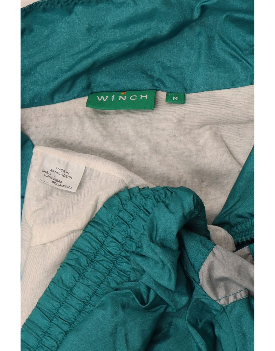 Jaqueta superior de agasalho masculino vintage poliamida colorblock verde médio