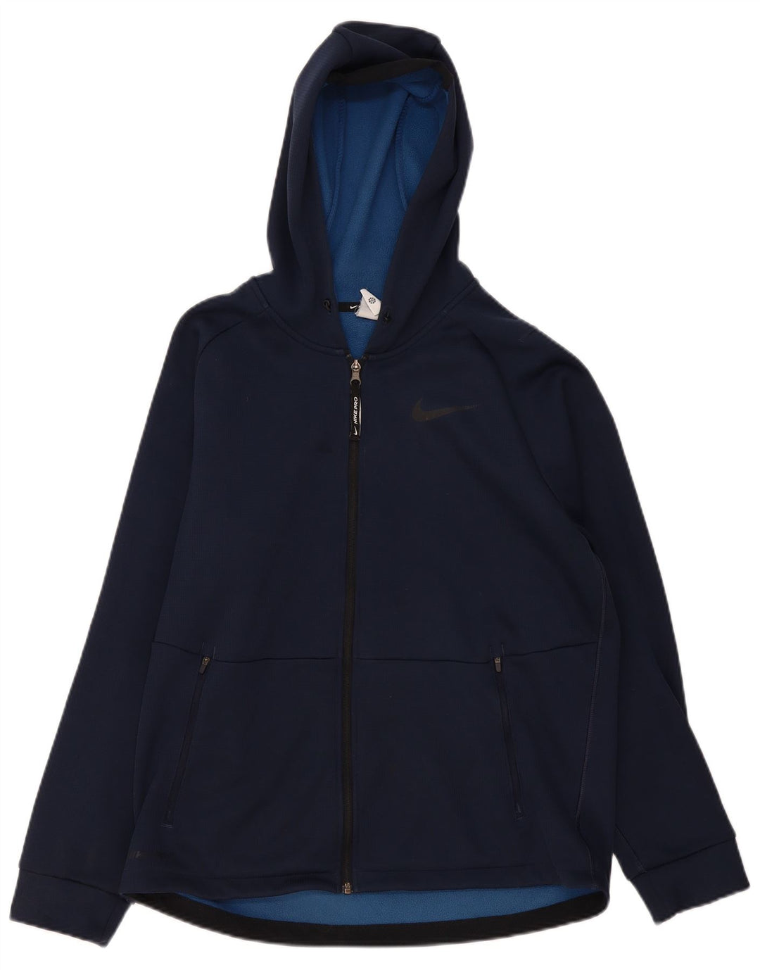 Suéter masculino Nike Therma-Fit Zip com capuz médio azul marinho poliéster