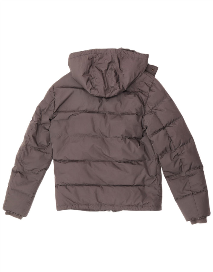 Jaqueta masculina Sisley acolchoada com capuz UK 36 poliéster cinza pequeno