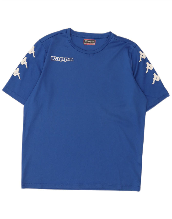 Camiseta masculina Kappa com estampa gráfica azul médio poliéster
