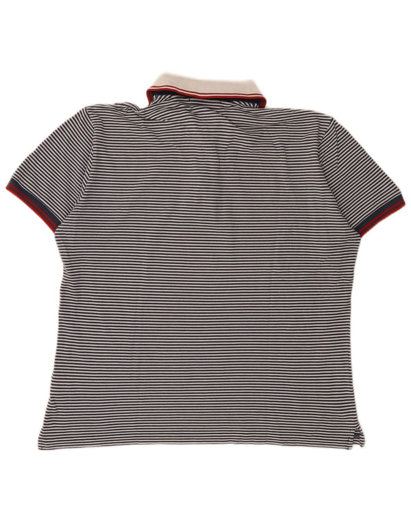 Camisa polo masculina Fred Perry XL azul marinho listrado algodão
