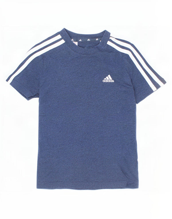 Camiseta Adidas Menino Top 7-8 Anos Azul Marinho Algodão