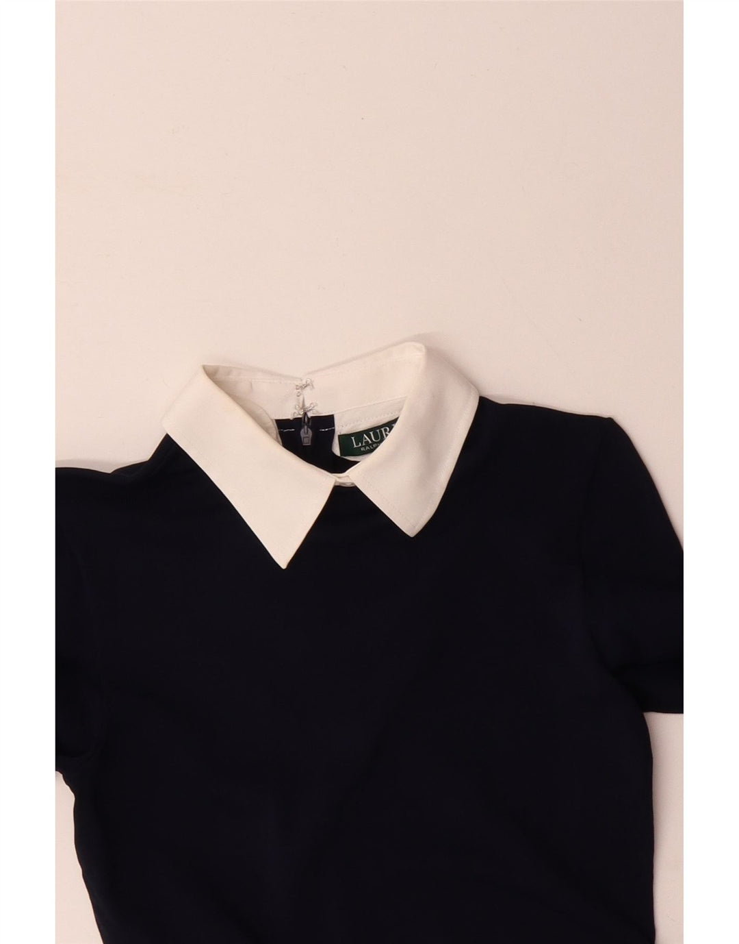 Vestido feminino RALPH LAUREN com bainha de manga comprida Reino Unido 6 XS azul marinho nylon