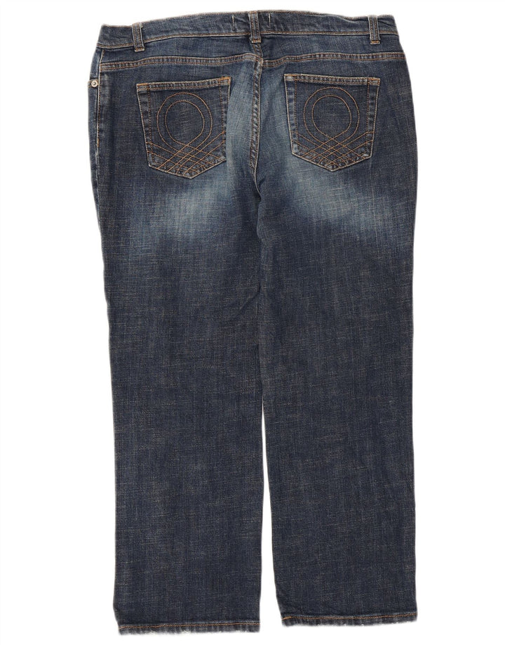 Jeans recortados femininos Benetton W34 L25 azul