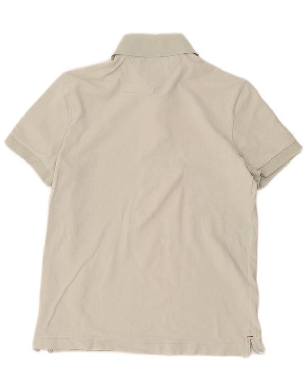 Camisa polo masculina Tommy Hilfiger Custom Fit pequena de algodão verde