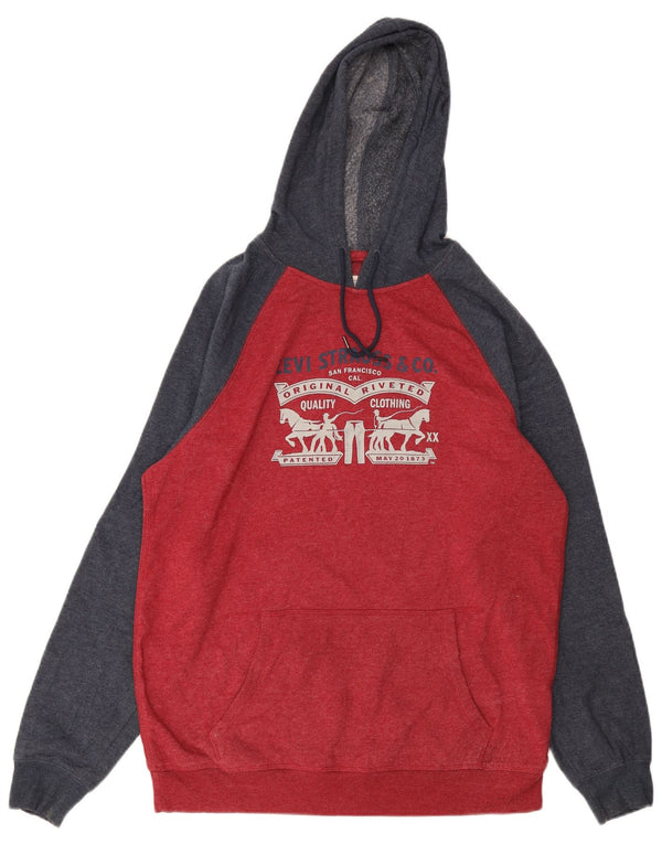 Moletom com capuz masculino Levi's Graphic Standard Fit grande bloco colorido vermelho