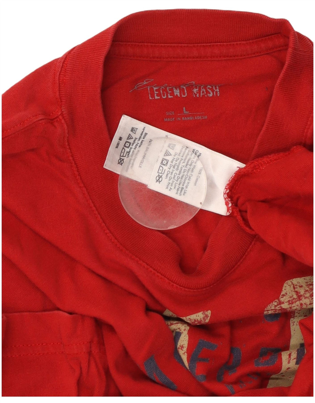 Camiseta masculina EDDIE BAUER com estampa gráfica grande de algodão vermelho