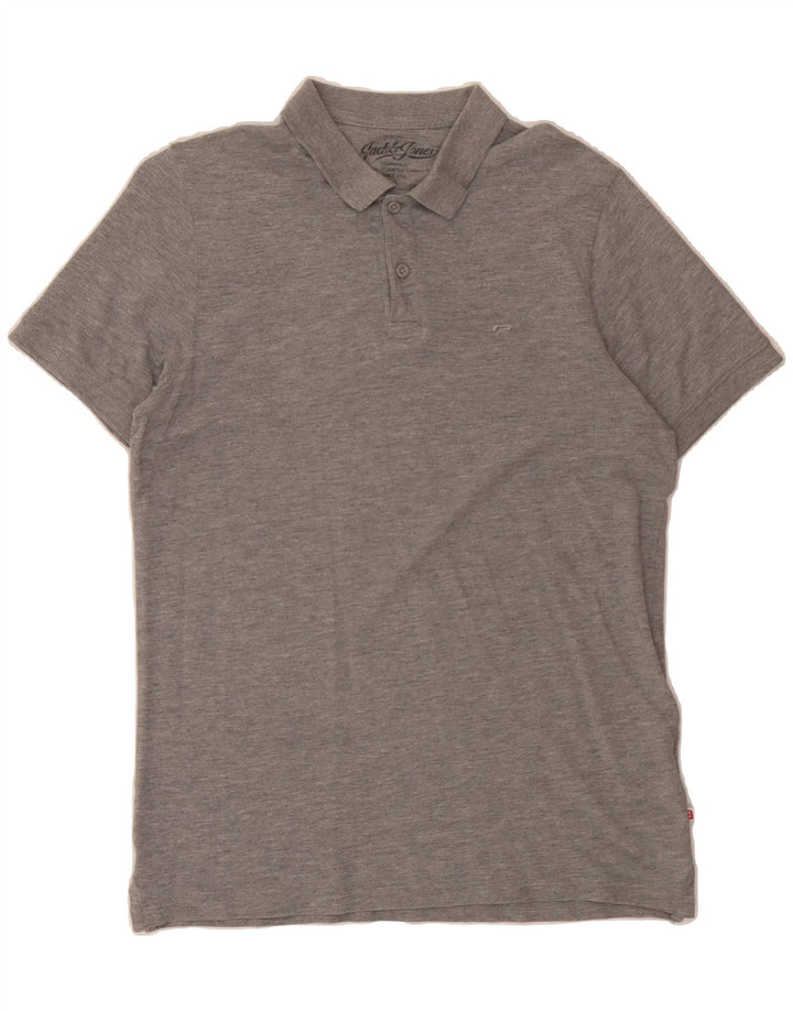 JACK & JONES Mens Polo Shirt Medium Grey Cotton Vintage Jack & Jones and Second-Hand Jack & Jones from Messina Hembry 