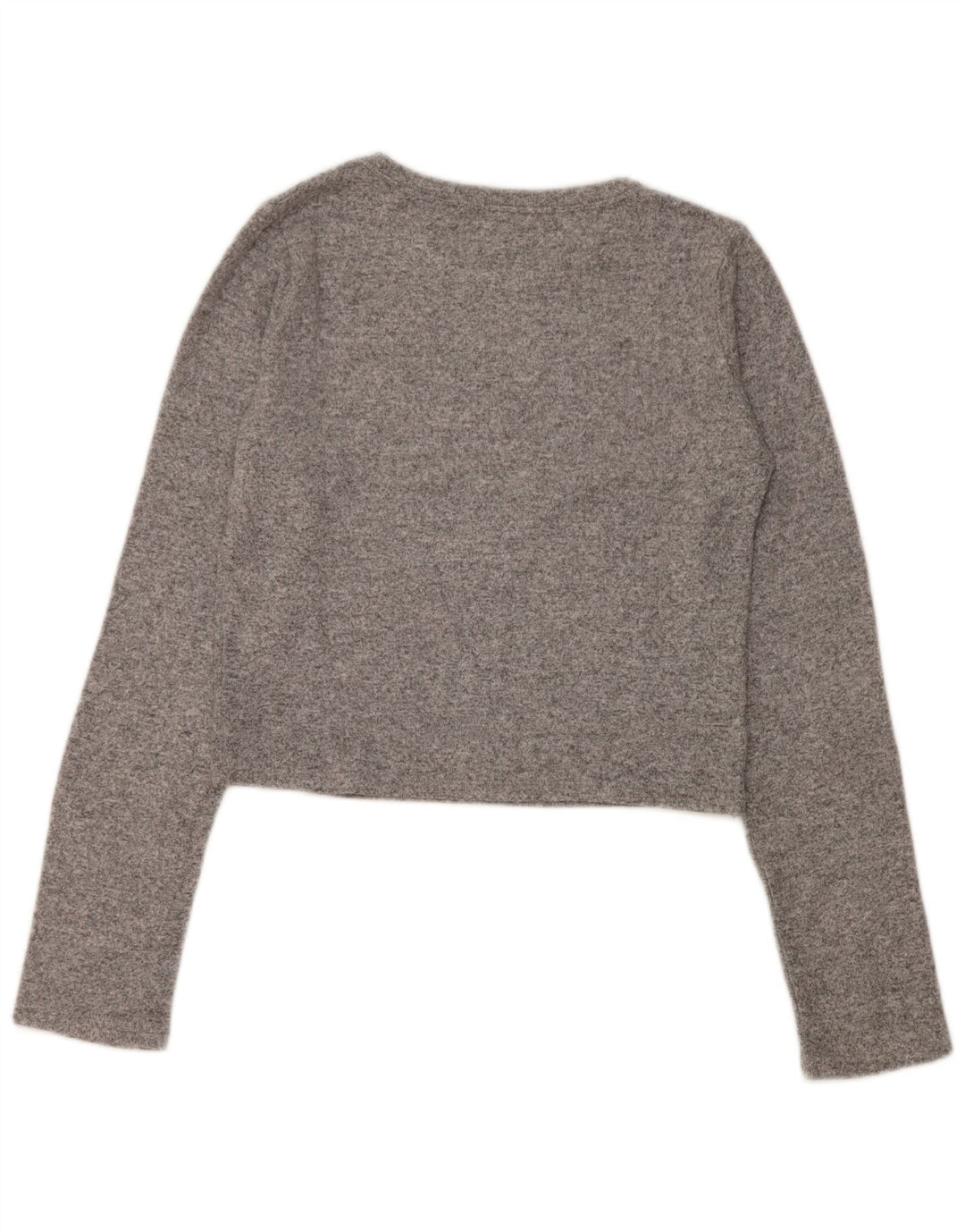 Zara Womens Crop Top Manga Longa Reino Unido 14 Grande Cinza