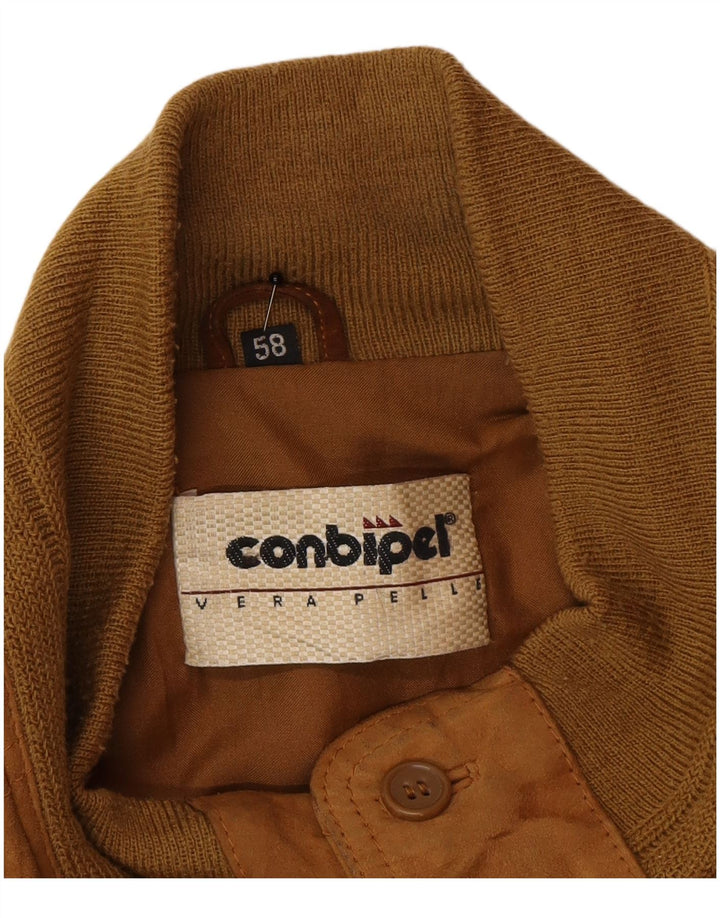 Jaqueta masculina de camurça Conbipel tamanho 58 2XL couro bege