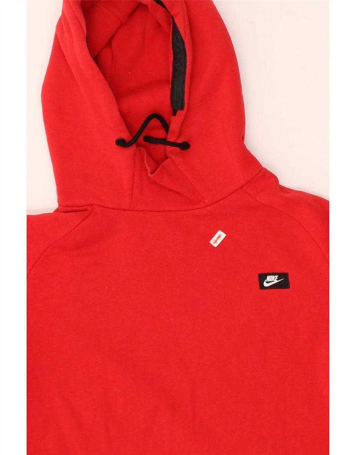 NIKE Mens Hoodie Jumper Médio Algodão Vermelho