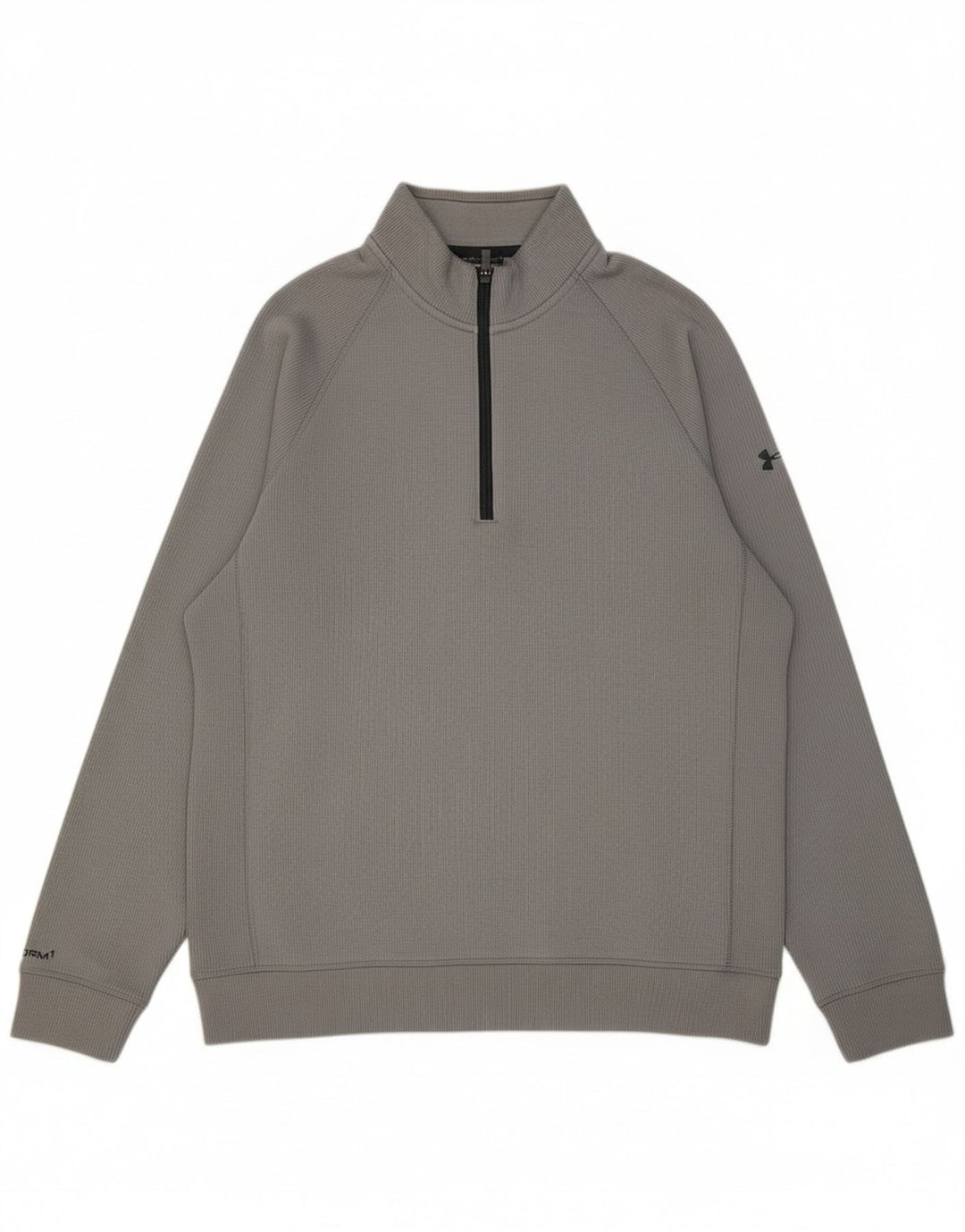 UNDER ARMOUR Suéter masculino Cold Gear com zíper e gola grande cinza