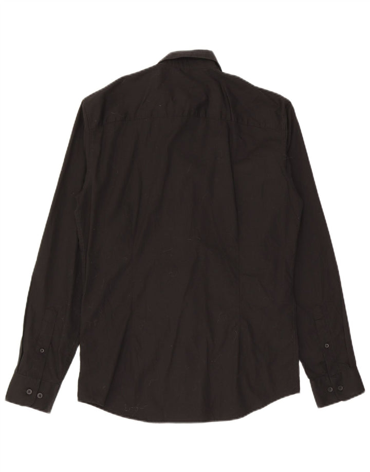 Camisa masculina Jack & Jones pequena de algodão preto