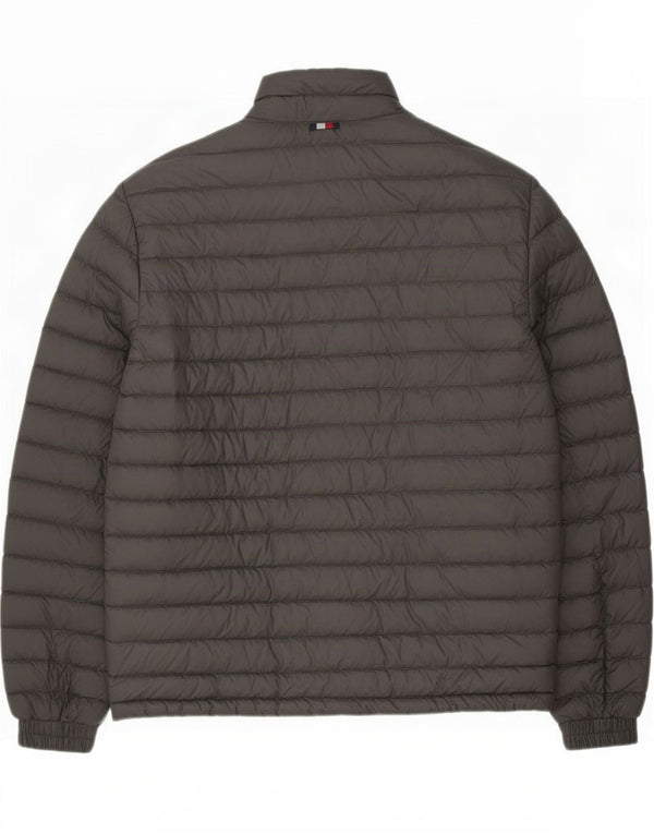 Jaqueta acolchoada masculina Tommy Hilfiger UK 38 poliéster cinza médio