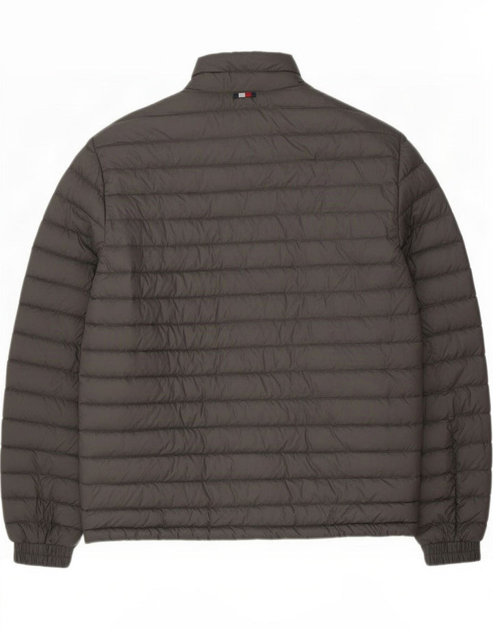Jaqueta acolchoada masculina Tommy Hilfiger UK 38 poliéster cinza médio