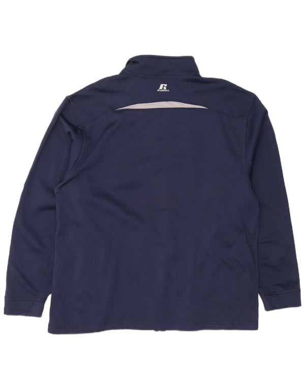 RUSSELL ATLÉTICO Mens Treino Top Jaqueta XL Azul Marinho Colorblock