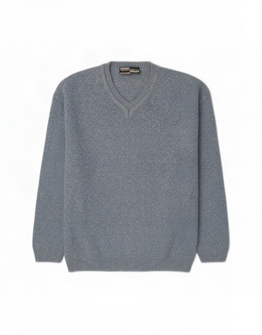 Suéter masculino Colorado com decote em V, algodão manchado azul médio