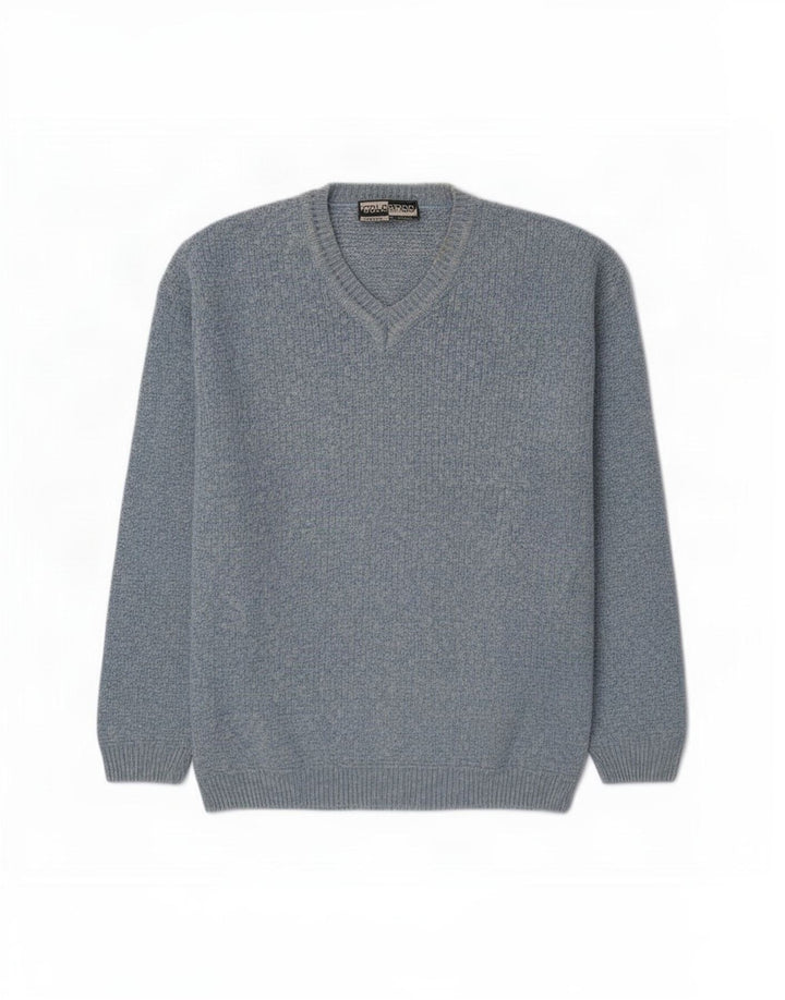 Suéter masculino Colorado com decote em V, algodão manchado azul médio