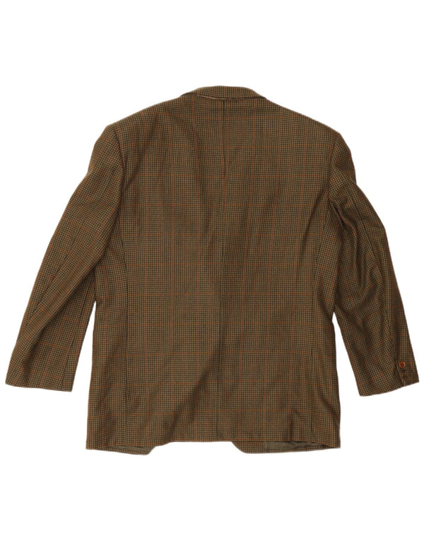 Jaqueta Blazer Masculina Galtrucco Regular Fit IT 50 Grande Cáqui Houndstooth