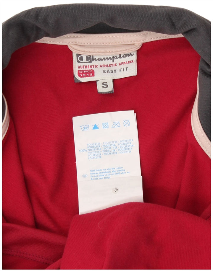 Champion Womens Easy Fit Tracksuit Top Jacket UK 10 Pequeno Poliéster Vermelho
