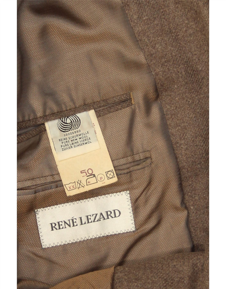 Jaqueta blazer masculina Rene Lezard com 2 botões UE 50 grande marrom lã nova